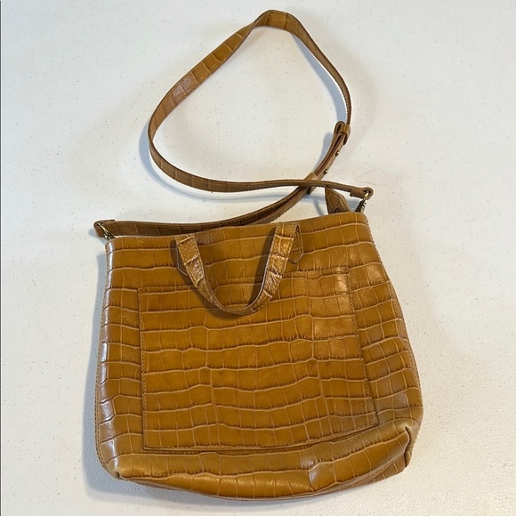 MADEWELL‎ Elegant Tan Crocodile-Embossed Women's Bag PRE-OWNED - Picture 1 of 12